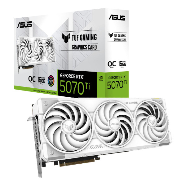 Фото - Видеокарта Asus GeForce RTX 5070 Ti 16GB GDDR7 TUF Gaming OC White (TUF-RTX5070TI-O16G-WHITE-GAMING)
