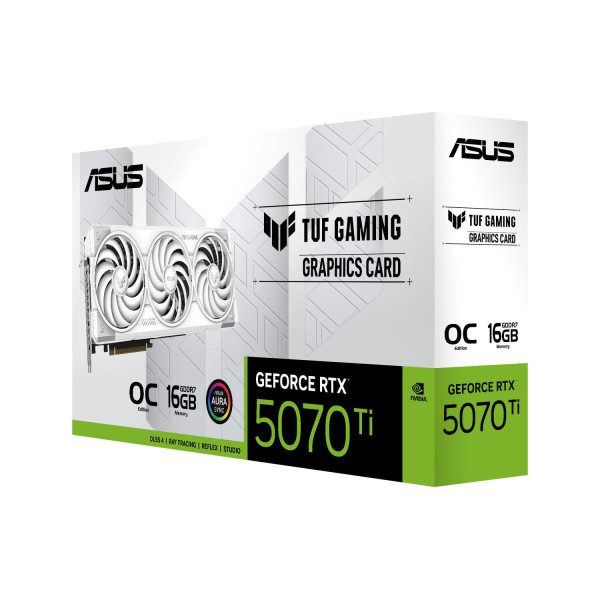 Фото - Видеокарта Asus GeForce RTX 5070 Ti 16GB GDDR7 TUF Gaming OC White (TUF-RTX5070TI-O16G-WHITE-GAMING)