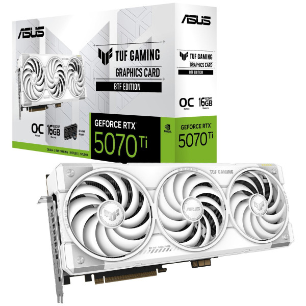 Фото - Видеокарта Asus GeForce RTX 5070 TI 16GB GDDR7 OC TUF-RTX5070TI-O16G-BTF-WHITE