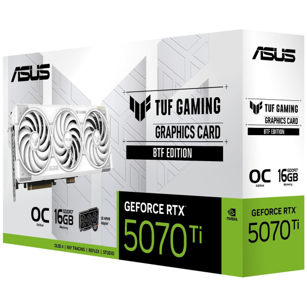 Фото - Видеокарта Asus GeForce RTX 5070 TI 16GB GDDR7 OC TUF-RTX5070TI-O16G-BTF-WHITE