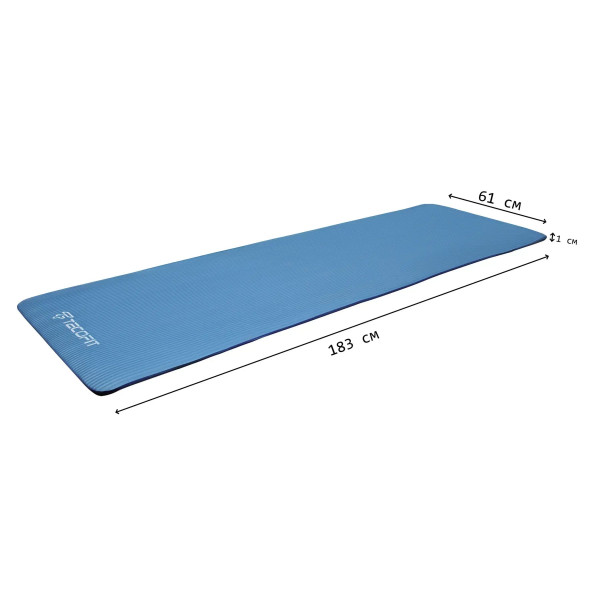 Фото - Коврик для йоги и фитнеса TECOFIT NBR 183x61x1 см Blue +чехол-сумка в подарок (TOP20106462/1)
