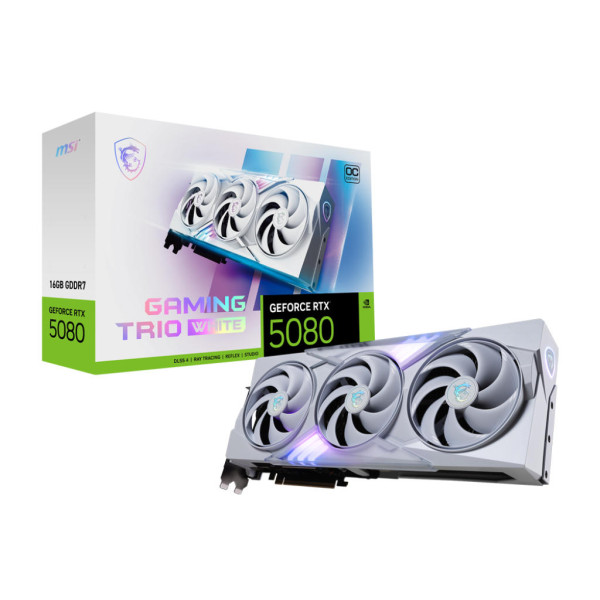 Фото - Видеокарта MSI RTX5080 16GB GDDR7 (RTX5080 16G GAM TRIO OC WHITE)