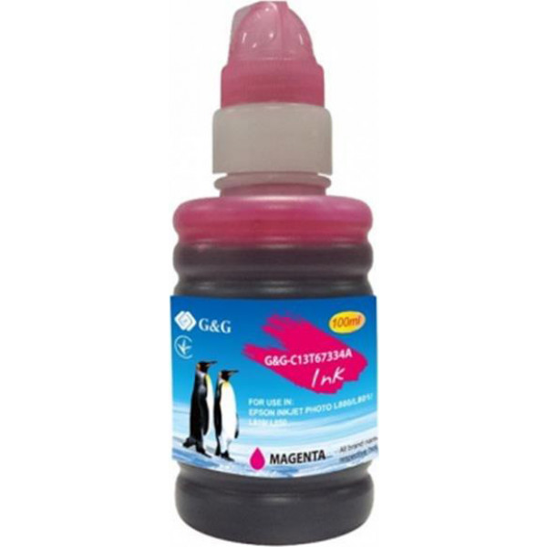 Фото - Чернила G&G Epson L800/L810/L850 Magenta T6733 100 мл (G&G-C13T67334A) Фото - Чернила G&G Epson L800/L810/L850 Magenta T6733 100 мл (G&G-C13T67334A)
