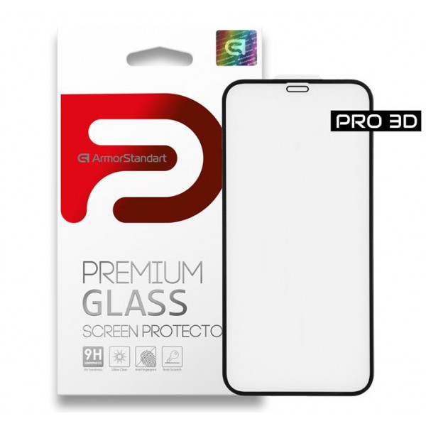Фото - Защитное стекло для смартфона Armorstandart Pro for Apple iPhone 12/12 Pro Black 0.33mm 3D (ARM57355)