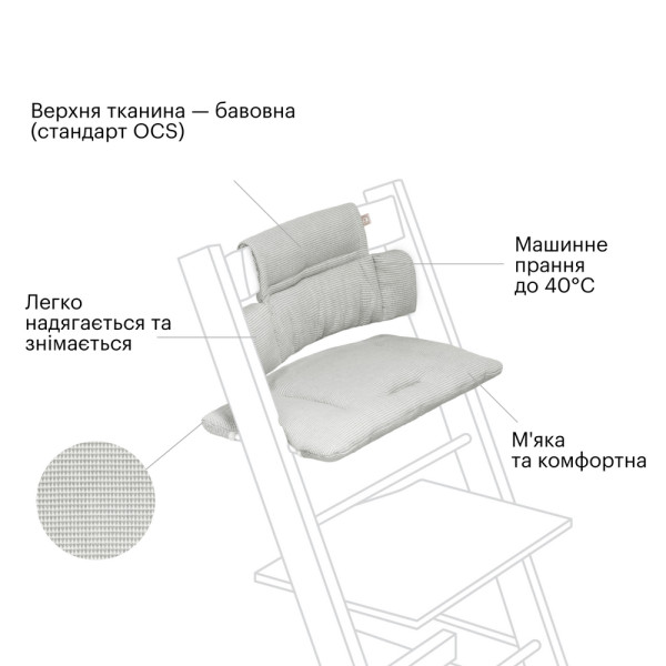Фото - Вставка для стульчика для кормления Stokke для Tripp Trapp (Classic от 18 мес.), цв. колосок пшеницы (Wheat Cream) (100380)