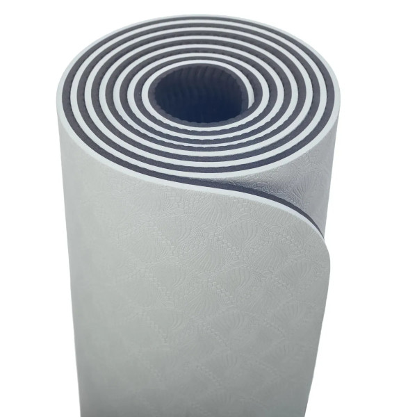Фото - Коврик для йоги и фитнеса TECOFIT Dual Color TPE Mat 183х61х0.6 см Grey/Black (TOP180138257)