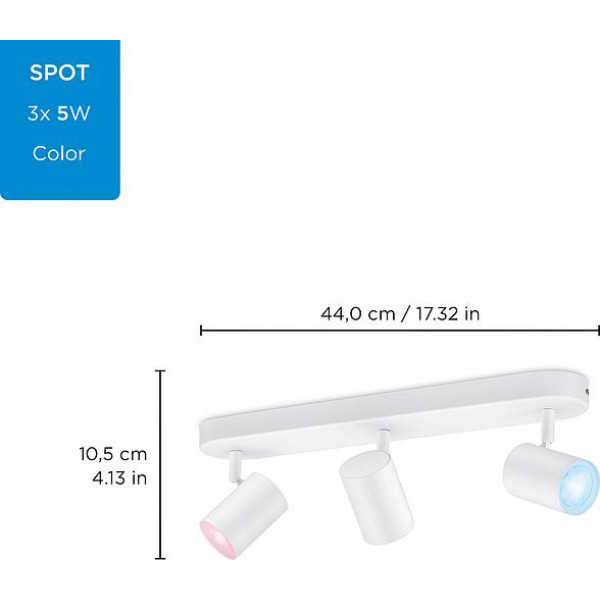 Фото - Светодиодный светильник WiZ IMAGEO Spots 3x5W 2200-6500K RGB Wi-Fi White (929002658901)