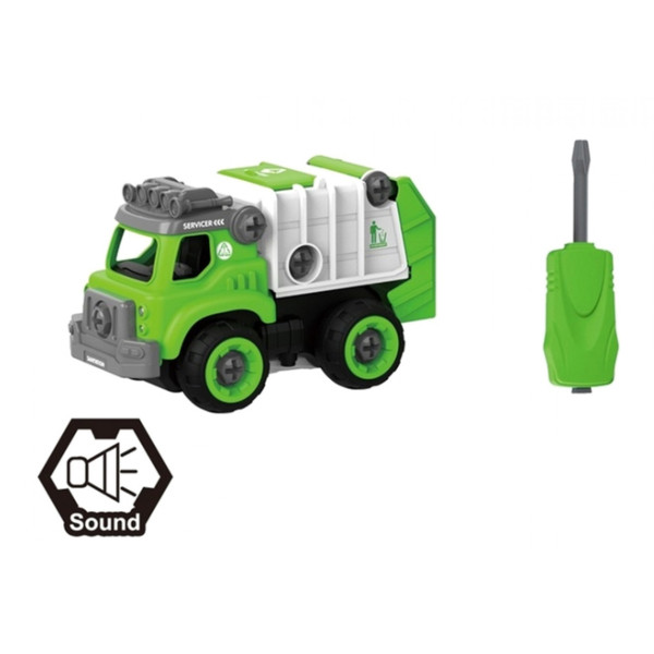 Фото - Пластиковый конструктор DIY Spatial Creativity мусоровоз (LM8041-SZ-1)