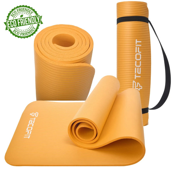 Фото - Коврик для йоги и фитнеса TECOFIT NBR 183x61x1 см Оранжевый +чехол-сумка в подарок (TOP20106462/5)