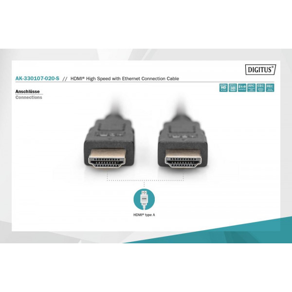 Фото - Кабель HDMI Assmann HDMI 2m (AK-330107-020-S)