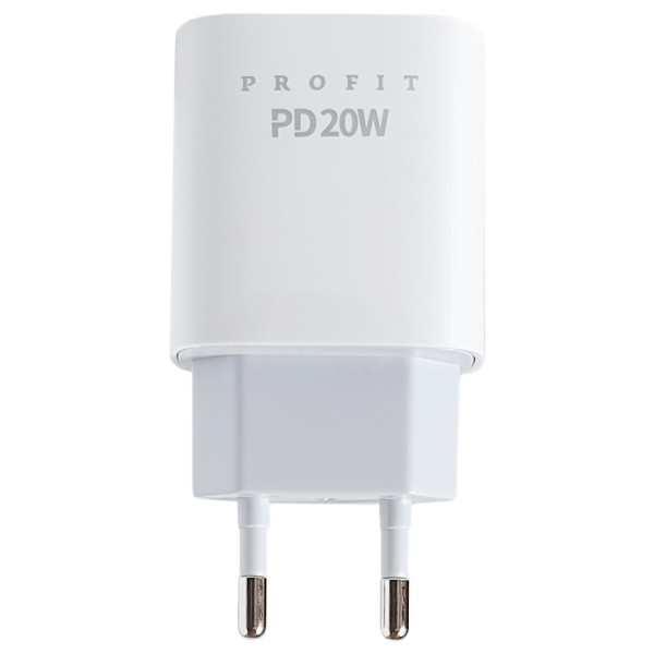 Фото - Сетевое зарядное устройство Profit U58 PD QC3.0, 20W USB A+C White (000001843)