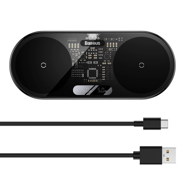 Фото - Беспроводное зарядное устройство Baseus 20W Digital LED Display (WXSX010101)