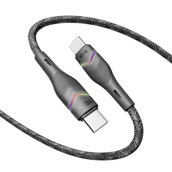 Фото - Кабель синхронизации данных YOKI RGB Type-C to Type-C 60W 1.2m Black (YK-RG24)