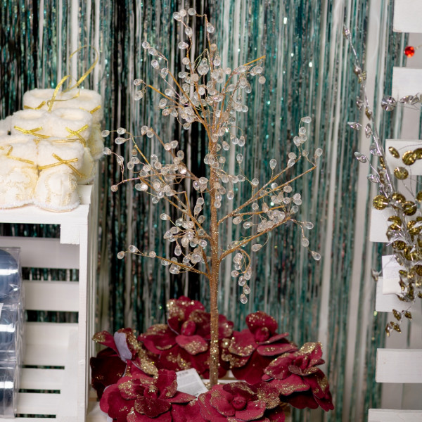 Фото - Декор New Year YES! Fun с кристаллами 50 см золото (974106)