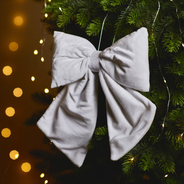 Фото - Декор New Year YES! Fun Бант 32x25 см белый (975083)