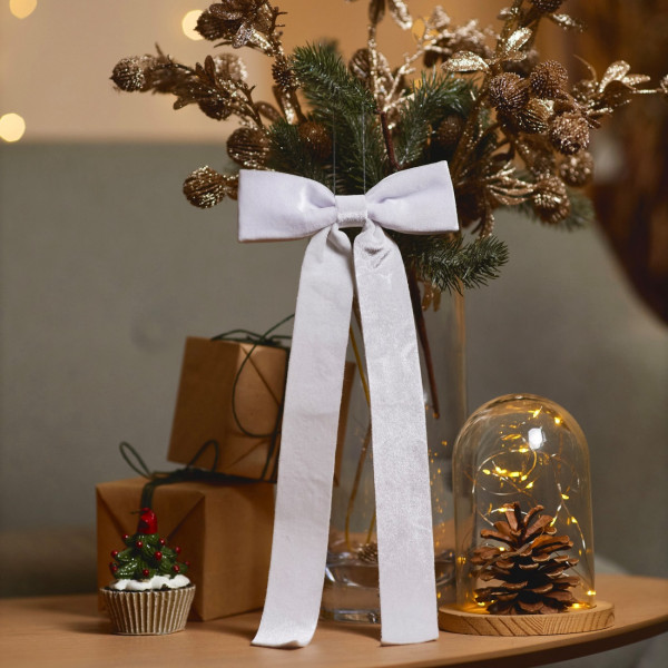 Фото - Декор New Year YES! Fun Бант 38x16 см белый (975096)