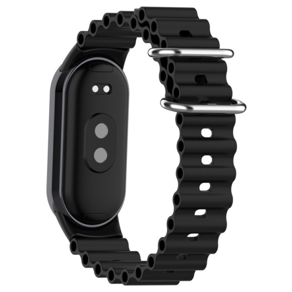 Фото - Ремешок для фитнес-браслета BeCover Wave Style for Xiaomi Mi Smart Band 8 / 9 / 10 Black (714348)