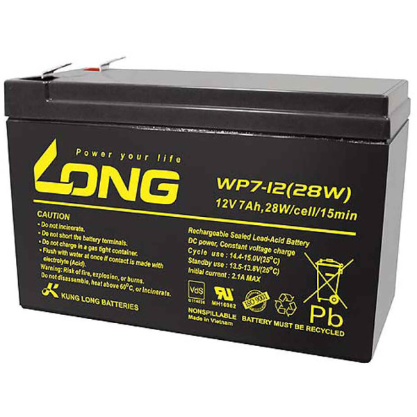 Фото - Аккумулятор для ИБП Long 12V 7.2 Ah (WP7.2-12(28W))
