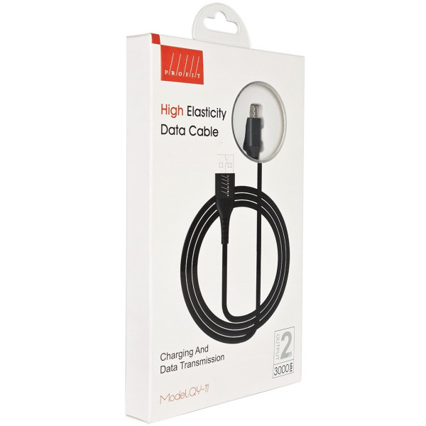 Фото - Кабель Profit QY-11 Micro USB 3m 2,4A Black (000001184)