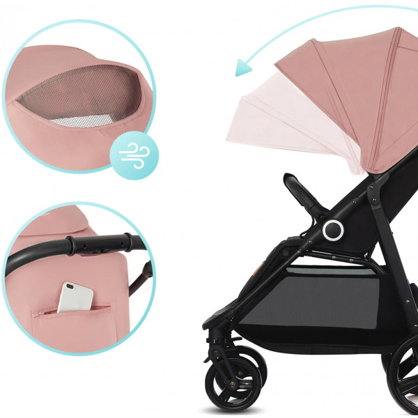 Фото - Коляска прогулочная Kinderkraft Grande Plus Pink (KSGRAN00PNK0000)