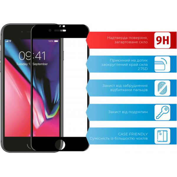 Фото - Защитное стекло для смартфона ACCLAB Full Glue for Apple iPhone SE 2020/8/7 Black (1283126508172)