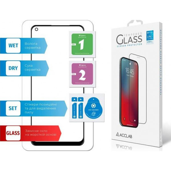 Фото - Защитное стекло для смартфона ACCLAB Full Glue for Realme 7 Pro Black (1283126508486)