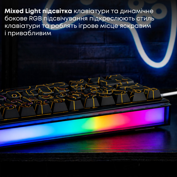 Фото - Клавиатура проводная игровая Ajazz NK68 Red switches Side Contour Black (NK68-R-S-B)