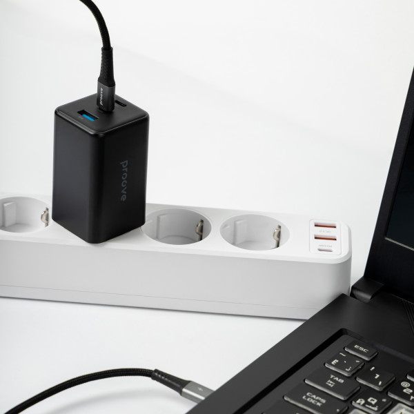 Фото - Сетевое зарядное устройство Proove Pocket GaN 65W (2Type-C + USB) Black (WCPG65121201)