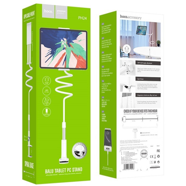 Фото - Подставка для мобильного устройства HOCO PH24 Balu tablet PC stand Silver+White (6931474719423)