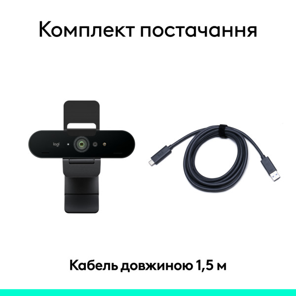 Фото - Веб-камера для компьютера Logitech Brio 4K Ultra HD Graphite (960-001718)