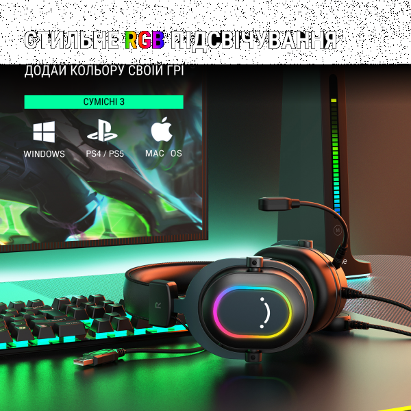 Фото - Гарнитура проводная игровая Fifine Black RGB (H6)