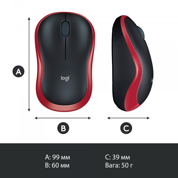 Фото - Мышь беспроводная Logitech M185 WL Red 910-002240