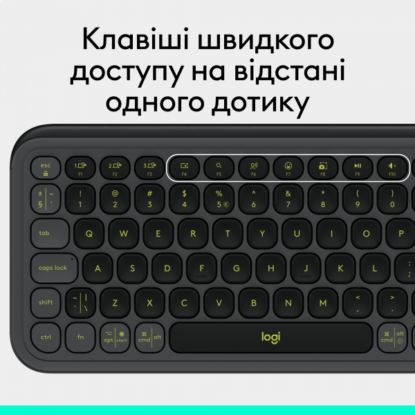 Фото - Уценка - Клавиатура беспроводная Logitech POP Icon Keys Graphite UKR (920-013157)