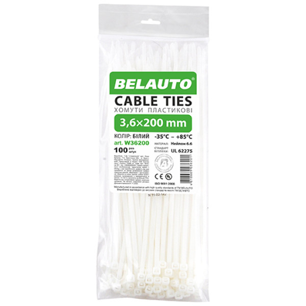 Фото - Набор хомутов BelAuto 3,6x200 (W36200)