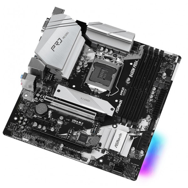Фото - Материнская плата ASRock Intel s1200 B460 4DDR4 2PCIex16 2M.2 VGA/HDMI/DP TypeC (B460M Pro4)