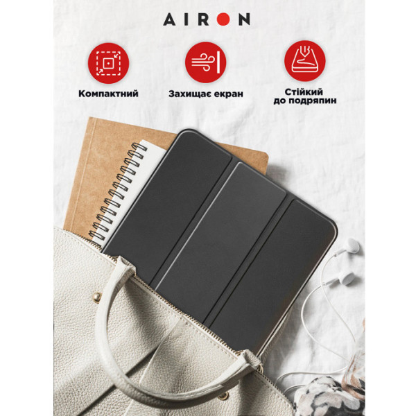 Фото - Чехол для планшета AIRON Premium for iPad 11 (A16) 2025/10.9 2022, 2024 с защитной пленкой и салфеткой Black (12302)