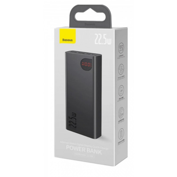 Фото - Батарея мобильная Baseus Adaman Metal Digital Display Quick Charge 20000mAh 22.5W (PPAD070101)