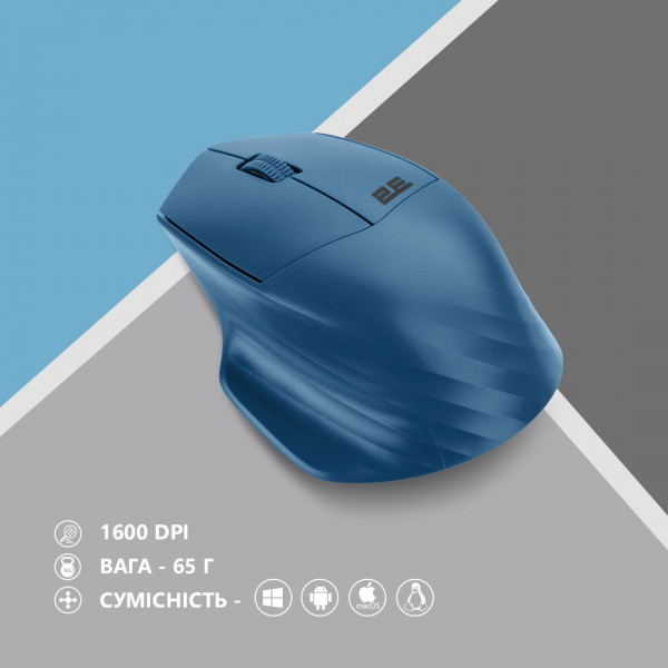 Фото - Мышь беспроводная 2E MF280 Silent WL BT Blue (2E-MF280WBL)