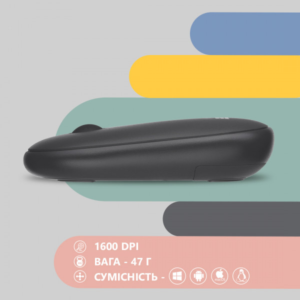 Фото - Мышь беспроводная 2E MF300 Silent WL BT Graphite Black (2E-MF300WBK)