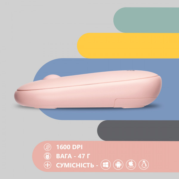 Фото - Мышь беспроводная 2E MF300 Silent WL BT Mallow Pink (2E-MF300WPN)