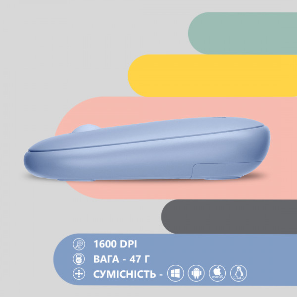Фото - Мышь беспроводная 2E MF300 Silent WL BT Stone Blue (2E-MF300WBL)