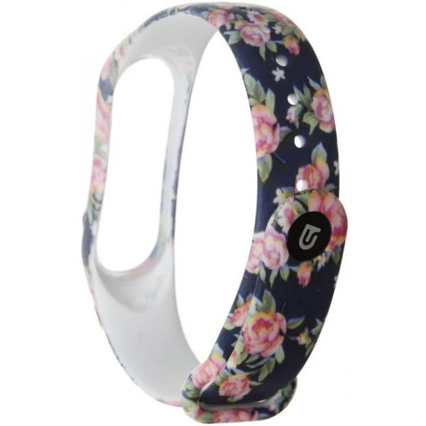 Фото - Ремешок для фитнес-браслета Armorstandart for Xiaomi Mi Band 4/3 Blue Flowers (ARM52066)