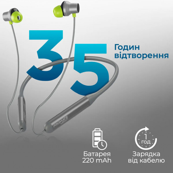 Фото - Наушники вкладыши беспроводные Promate Velcon.Grey