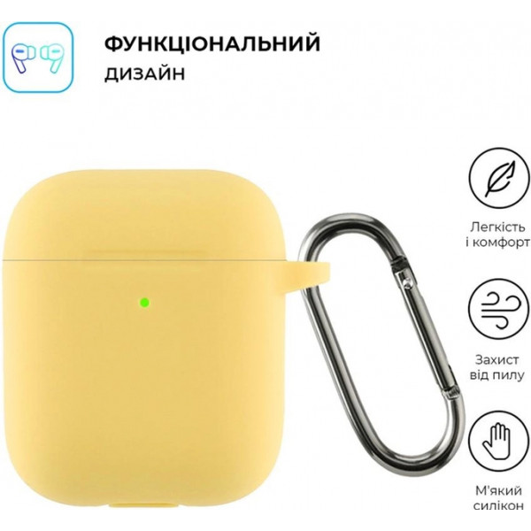 Фото - Чехол для наушников Armorstandart Ultrathin Silicone Case With Hook for Apple AirPods 2 Yellow (ARM59696)