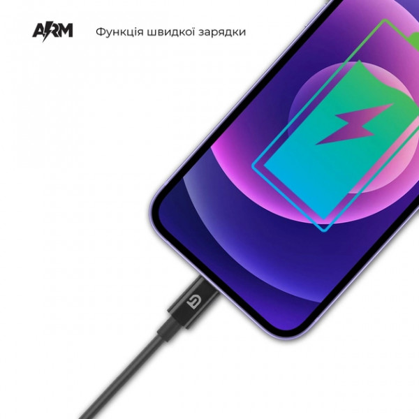 Фото - Кабель синхронизации данных Armorstandart AMD818B Lightning to USB Cable 1m Black (ARM64287)