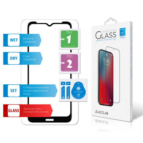 Фото - Защитное стекло для смартфона ACCLAB Full Glue for Nokia C21 Black (1283126552564)