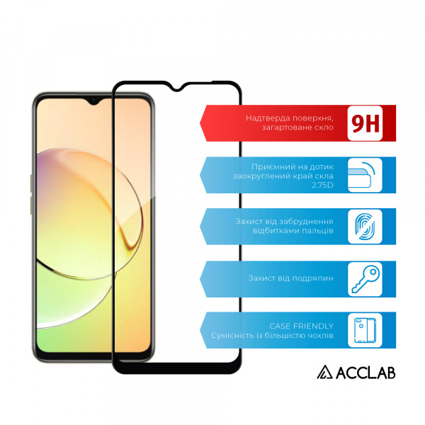 Фото - Защитное стекло для смартфона ACCLAB Full Glue for Realme 10 5G Black (1283126551499)