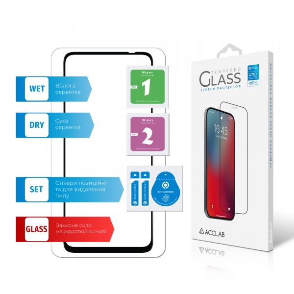 Фото - Защитное стекло для смартфона ACCLAB Full Glue for Xiaomi Poco M5S Black (1283126545122)