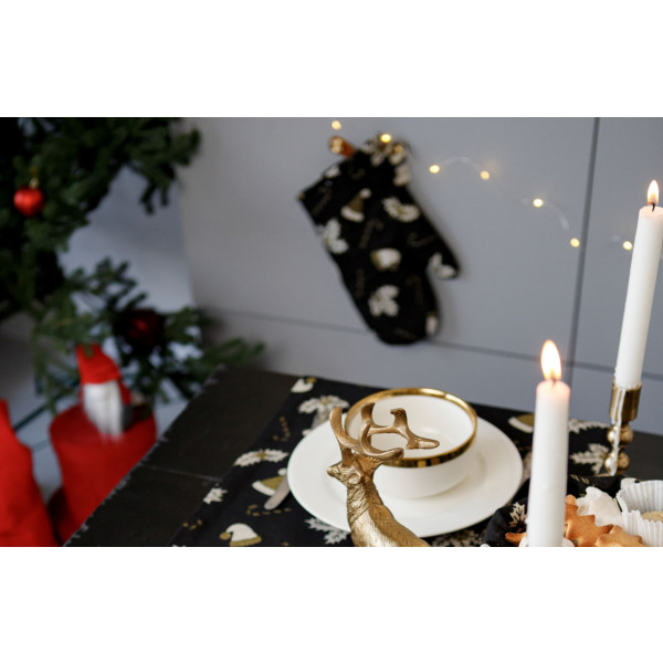 Фото - Прихватка-рукавица Прованс Шапочки на черном 32х18 см (036450)