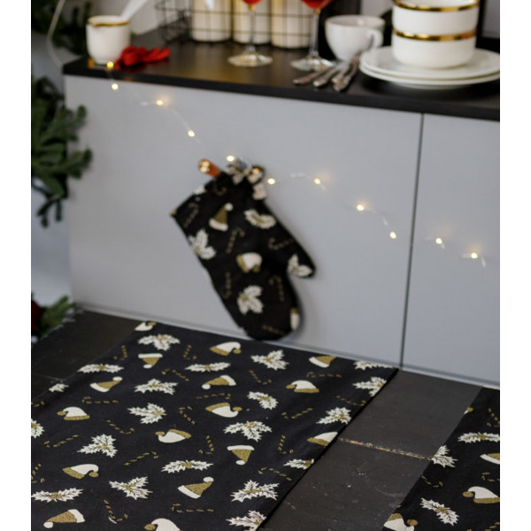 Фото - Прихватка-рукавица Прованс Шапочки на черном 32х18 см (036450)